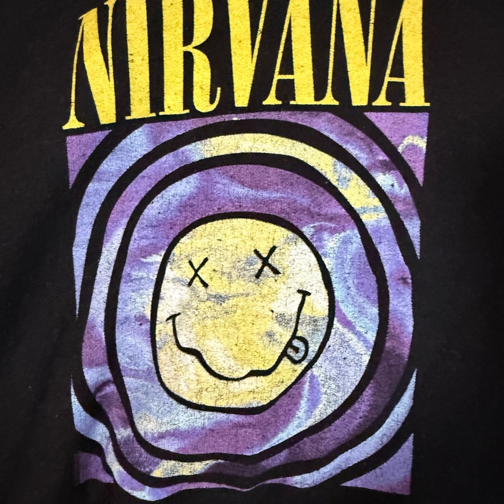 NIRVANA Kids Black and Yellow Smiley Hoodie